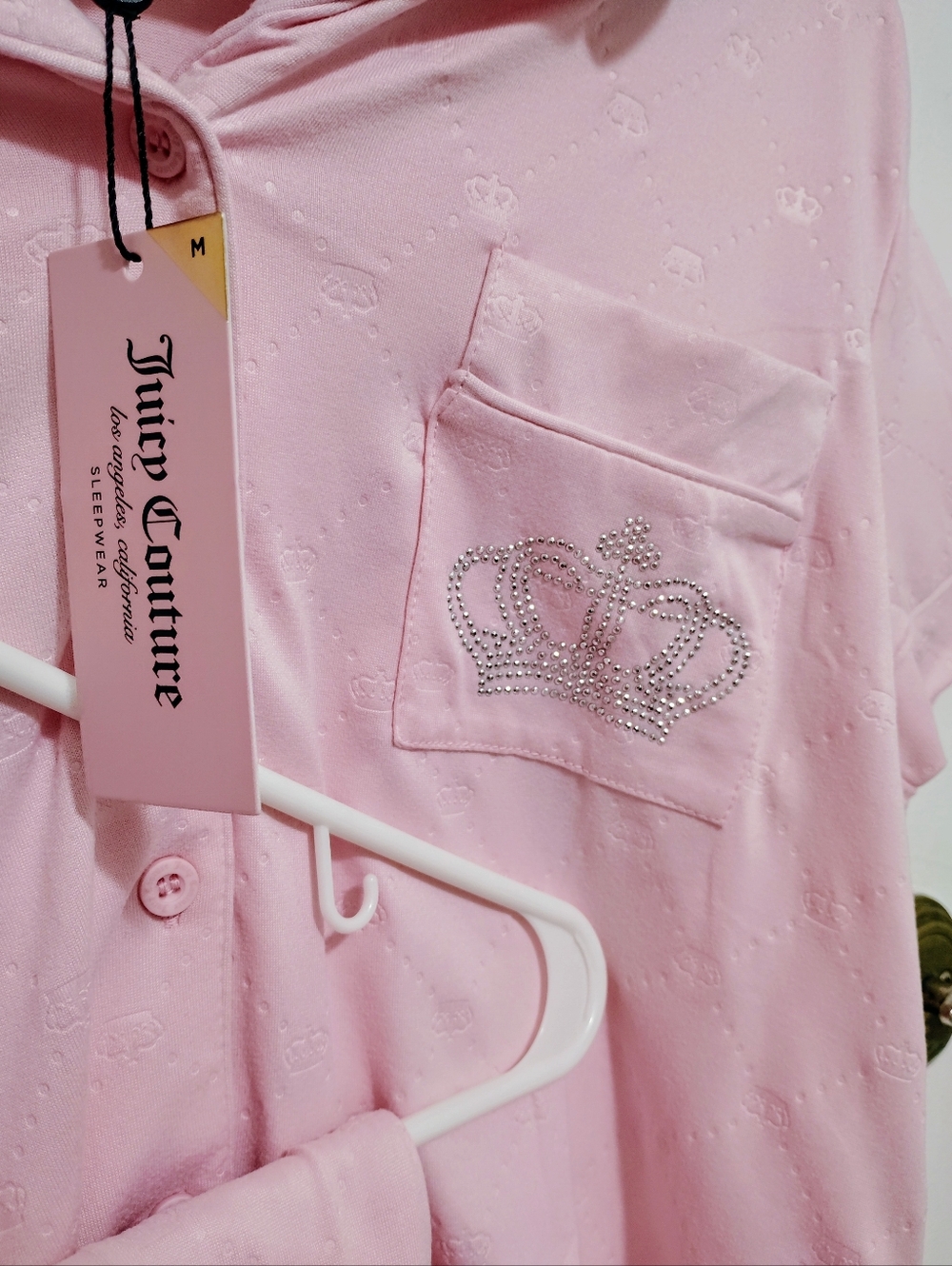 🩷💎*Juicy Couture* "Pink Candy" Rhinestone Crown Logos Pj Set💎🩷 - Picture 4 of 7